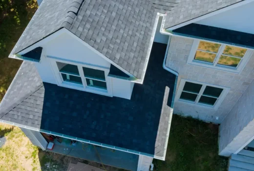 Asphalt shingle roof inspected by Premier Restoration and Construction for maintenance suggestions.