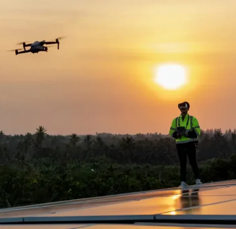 Aerial drone roof inspection for Denver condominium community