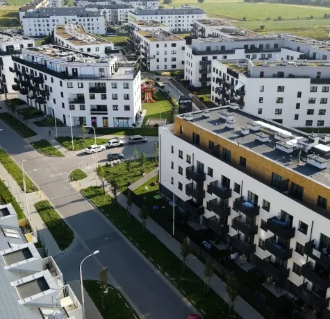 Multifamily apartment complex with newly installed roofing system in Denver