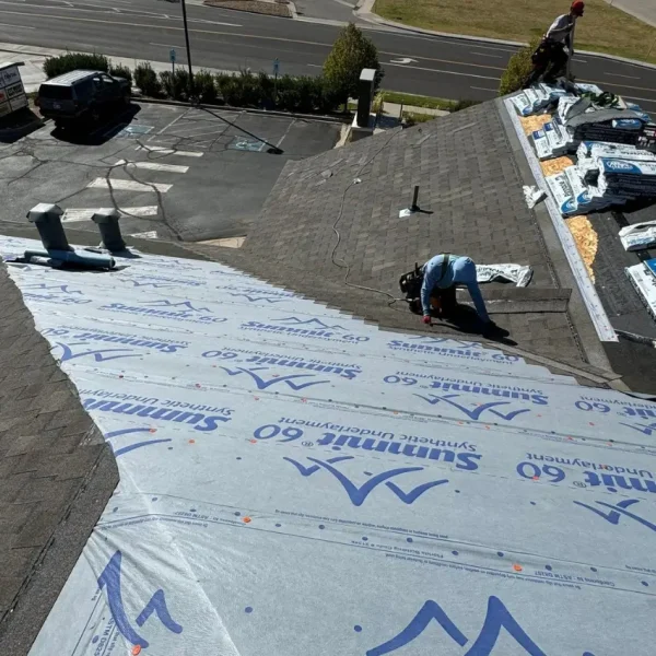 wallace project – denver hail repair mid project view